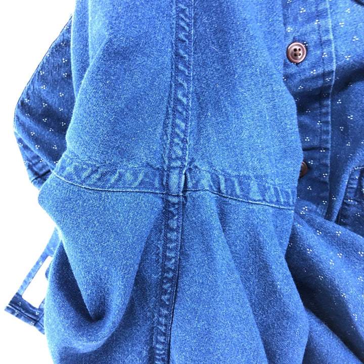 Brooks Brothers Madison all-over print long-sleeved button-down shirt, men's size M cotton Navy blue Vintage Second Hand