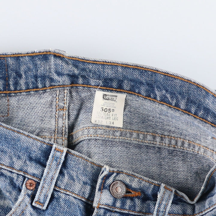90'S Levi's 505-4891 Tapered Denim Pants, Made in USA, Men's, Size W32, Vintage cotton blue type Vintage Second Hand