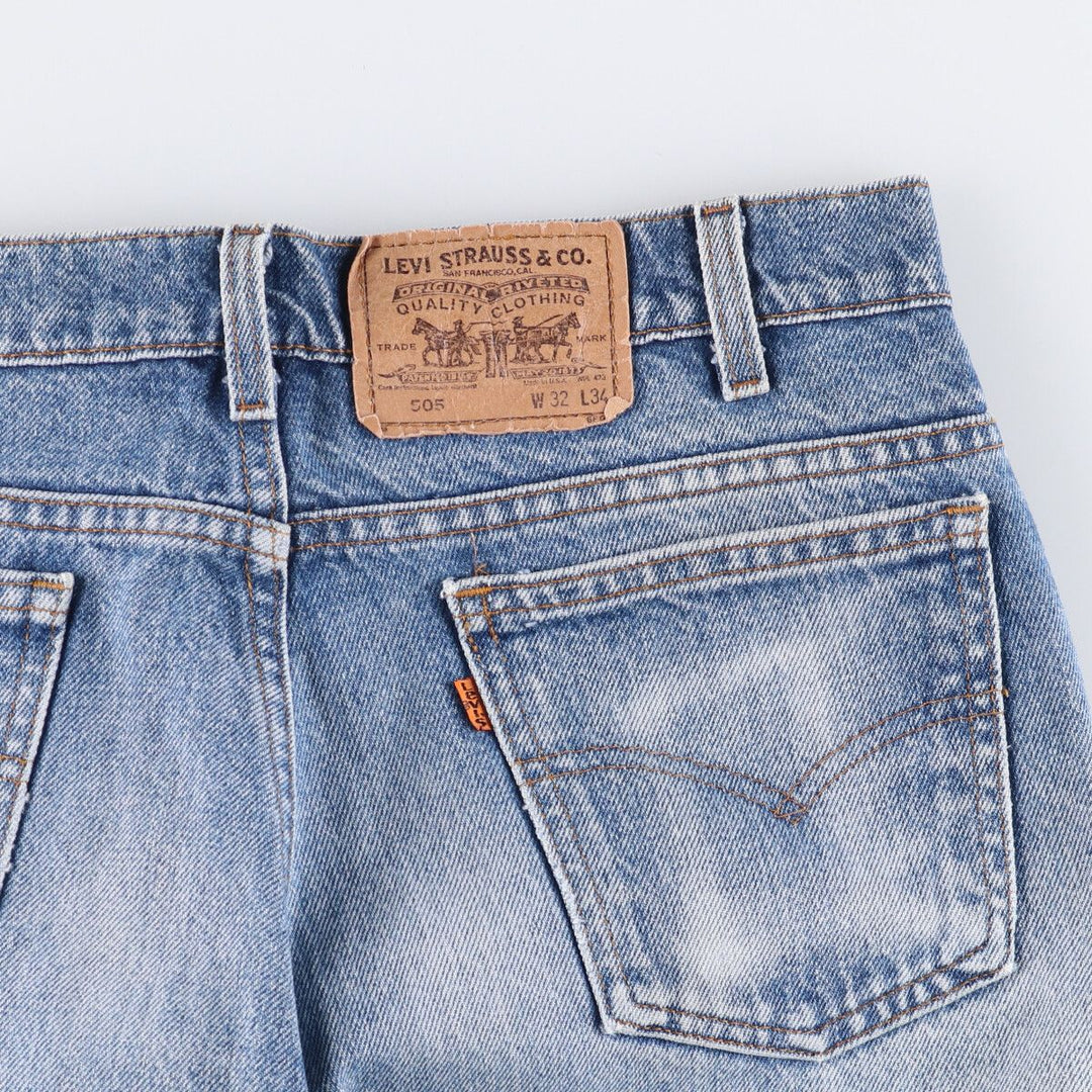 90'S Levi's 505-0213 Orange Tab Tapered Denim Pants, Made in USA, Men's, Size W32, Vintage cotton blue type Vintage Second Hand