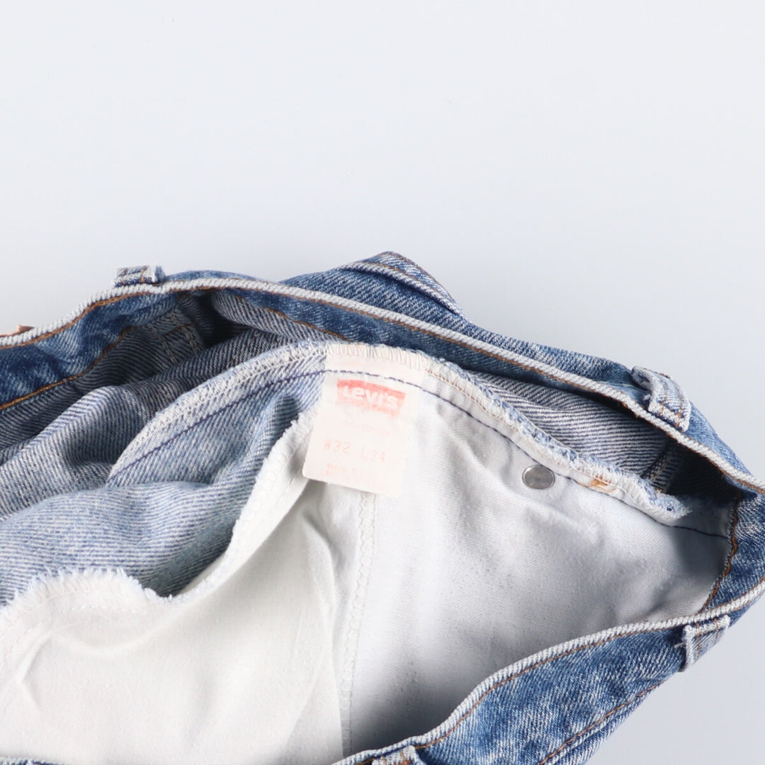 90'S Levi's 505-0213 Orange Tab Tapered Denim Pants, Made in USA, Men's, Size W32, Vintage cotton blue type Vintage Second Hand