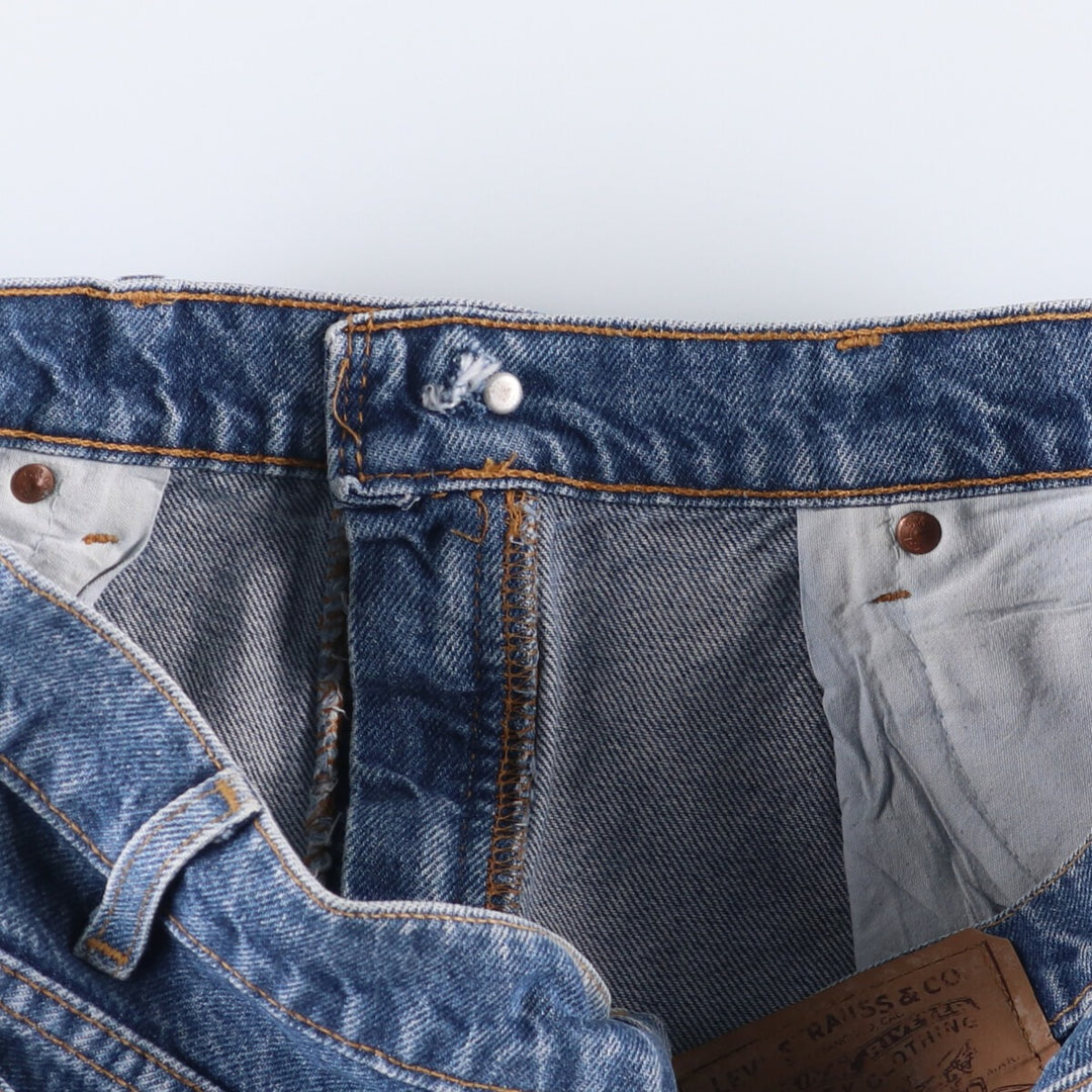 90'S Levi's 505 REGULAR FIT STRAIGHT LEG Orange Tab Tapered Denim Pants Made in USA Men's W34 cotton blue type Vintage Second Hand
