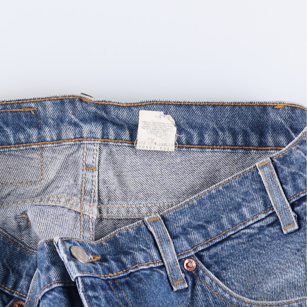 90'S Levi's 505 REGULAR FIT STRAIGHT LEG Orange Tab Tapered Denim Pants Made in USA Men's W34 cotton blue type Vintage Second Hand