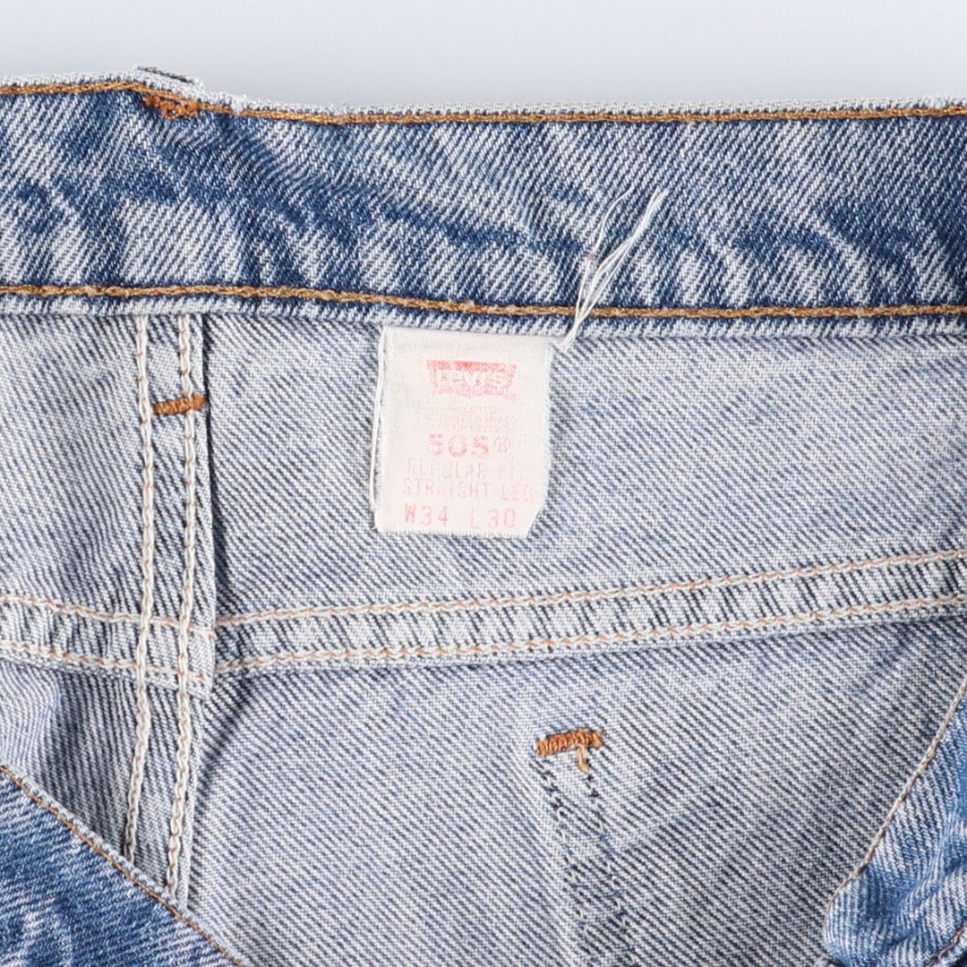 Levi's 505 Regular Fit Straight Leg Tapered Denim Pants with Orange Tab, Men's Size 33 unclear blue type Vintage Second Hand