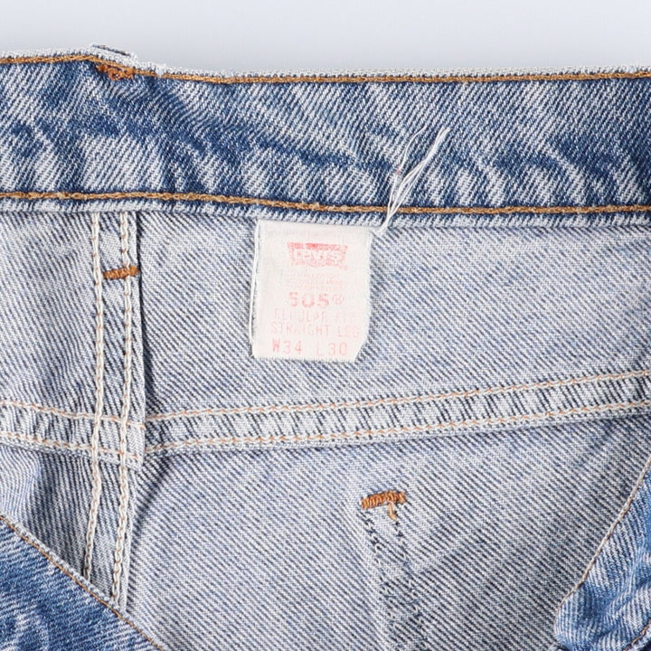 Levi's 505 Regular Fit Straight Leg Tapered Denim Pants with Orange Tab, Men's Size 33 unclear blue type Vintage Second Hand