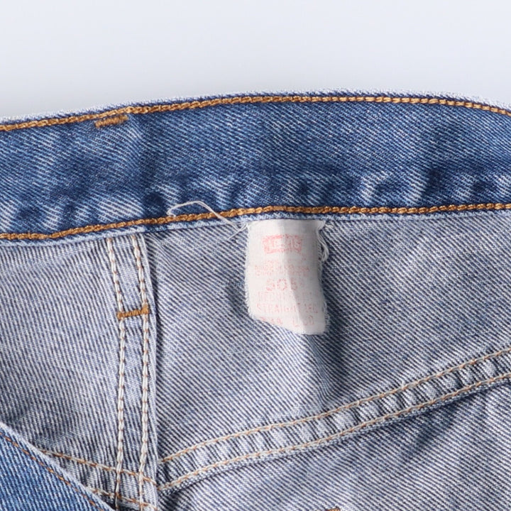 Levi's 505 REGULAR FIT STRAIGHT LEG tapered denim pants for men, size W33 unclear blue type Vintage Second Hand