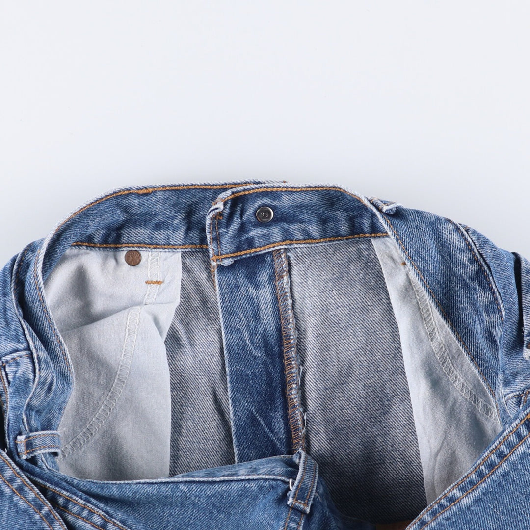 00'S Levi's 505 REGULAR FIT STRAIGHT LEG tapered denim pants for men, size w33 cotton blue type Vintage Second Hand