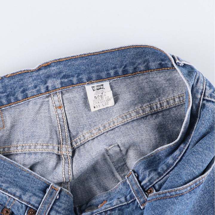 00'S Levi's 505 REGULAR FIT STRAIGHT LEG tapered denim pants for men, size w33 cotton blue type Vintage Second Hand