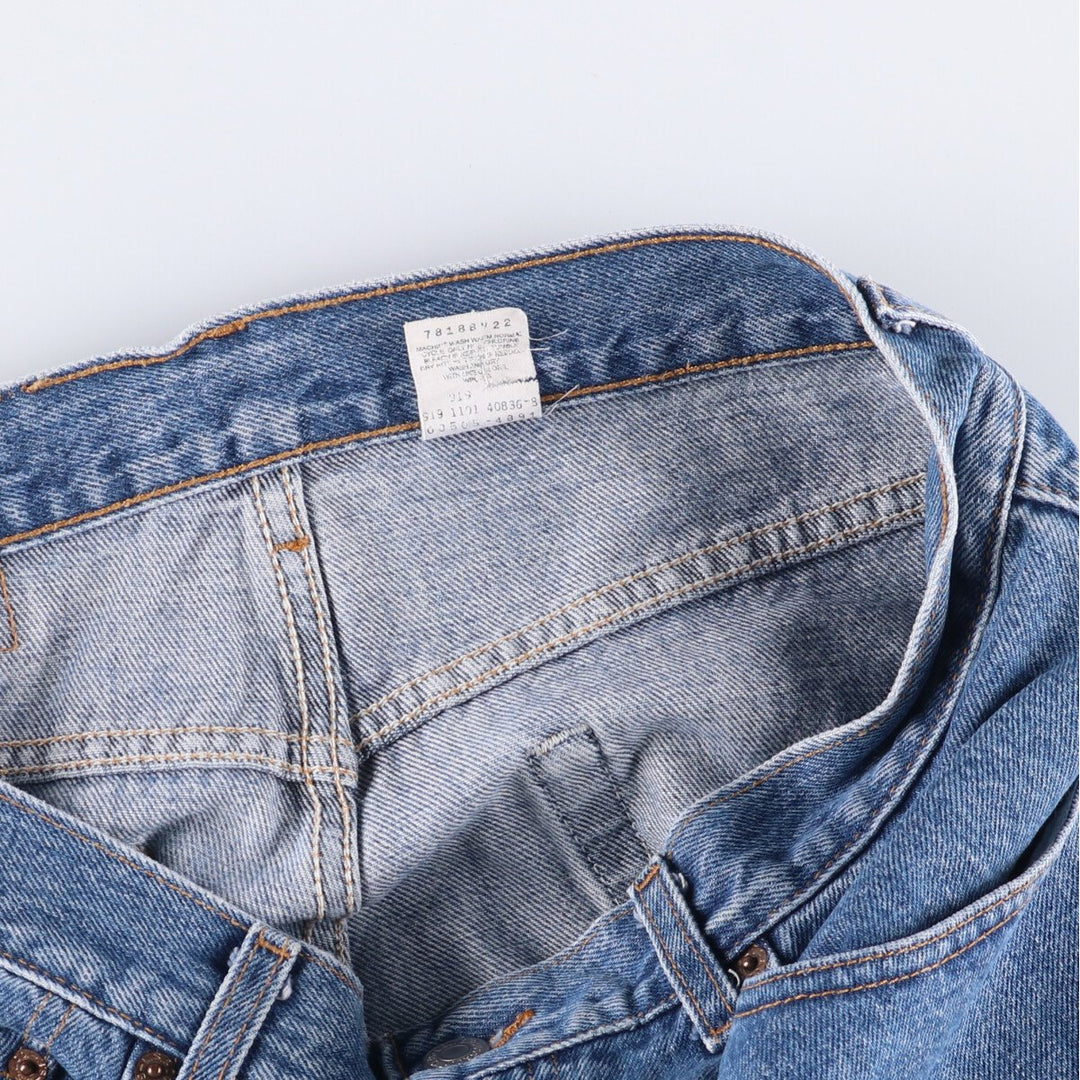 00'S Levi's 505 REGULAR FIT STRAIGHT LEG tapered denim pants for men, size w33 cotton blue type Vintage Second Hand