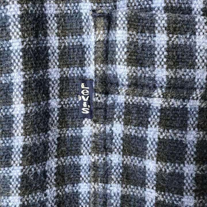 Vintage Levi's flannel check shirt, size L, men's cotton navy blue type Vintage Second Hand