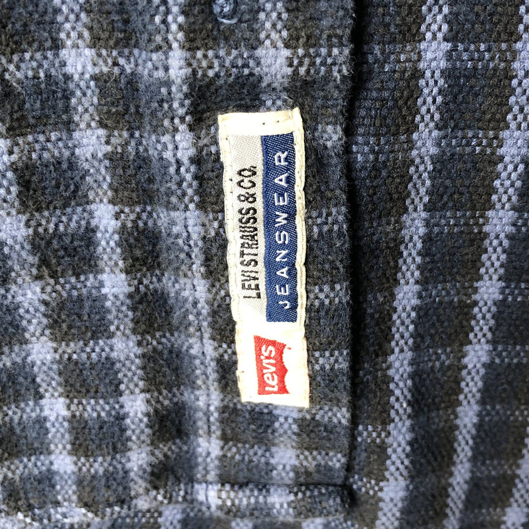 Vintage Levi's flannel check shirt, size L, men's cotton navy blue type Vintage Second Hand