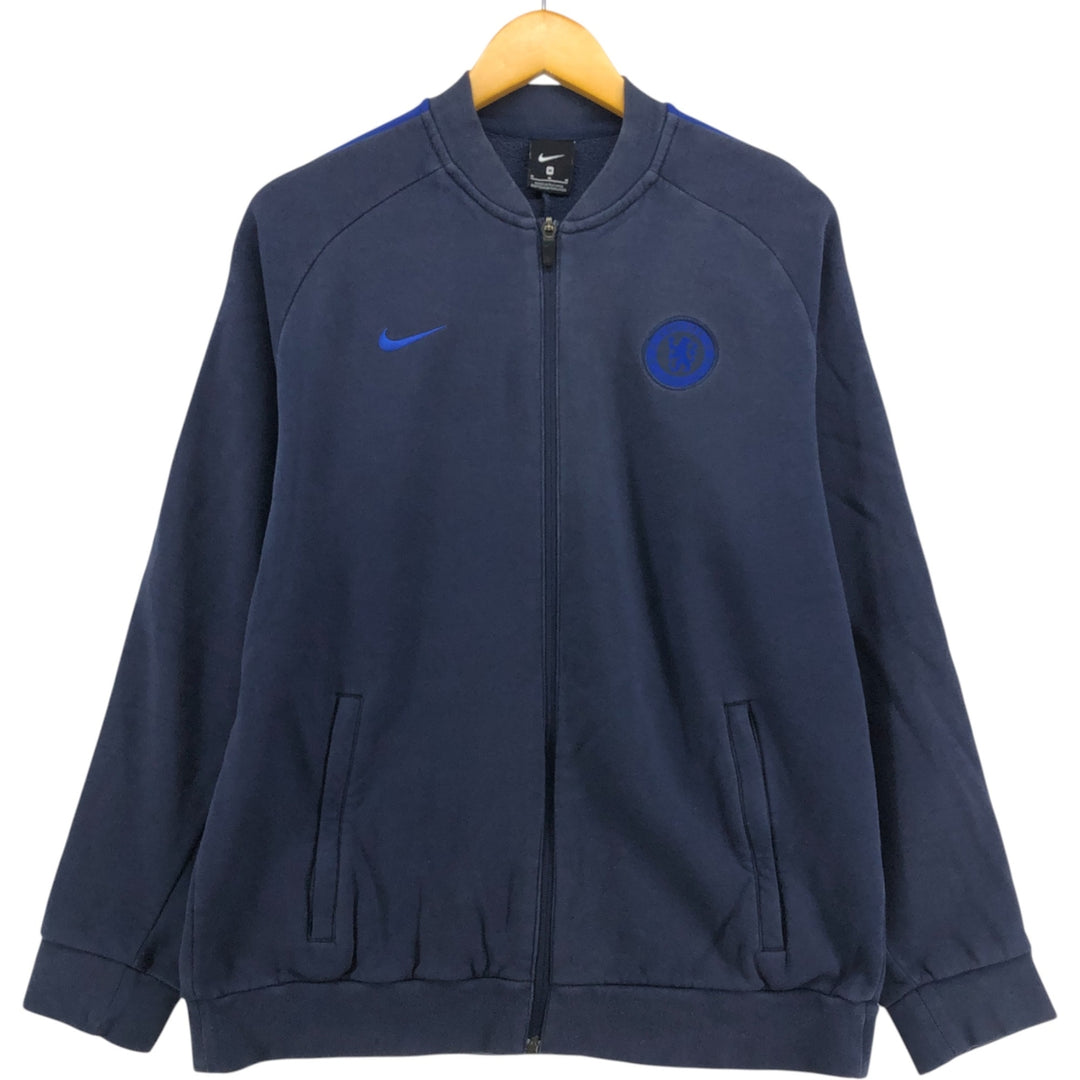 Nike full-zip sweatshirt, men's size M cotton navy blue type Vintage Second Hand