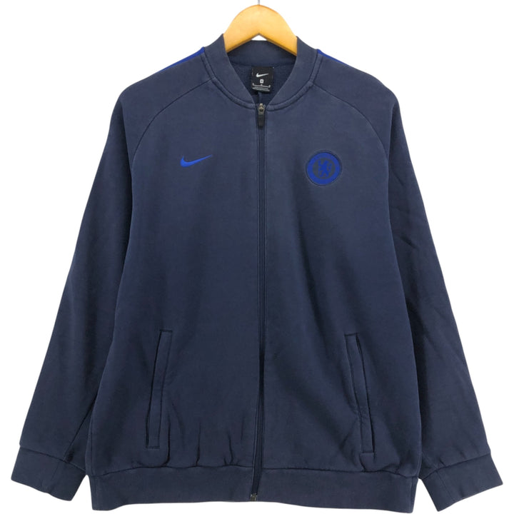 Nike full-zip sweatshirt, men's size M cotton navy blue type Vintage Second Hand