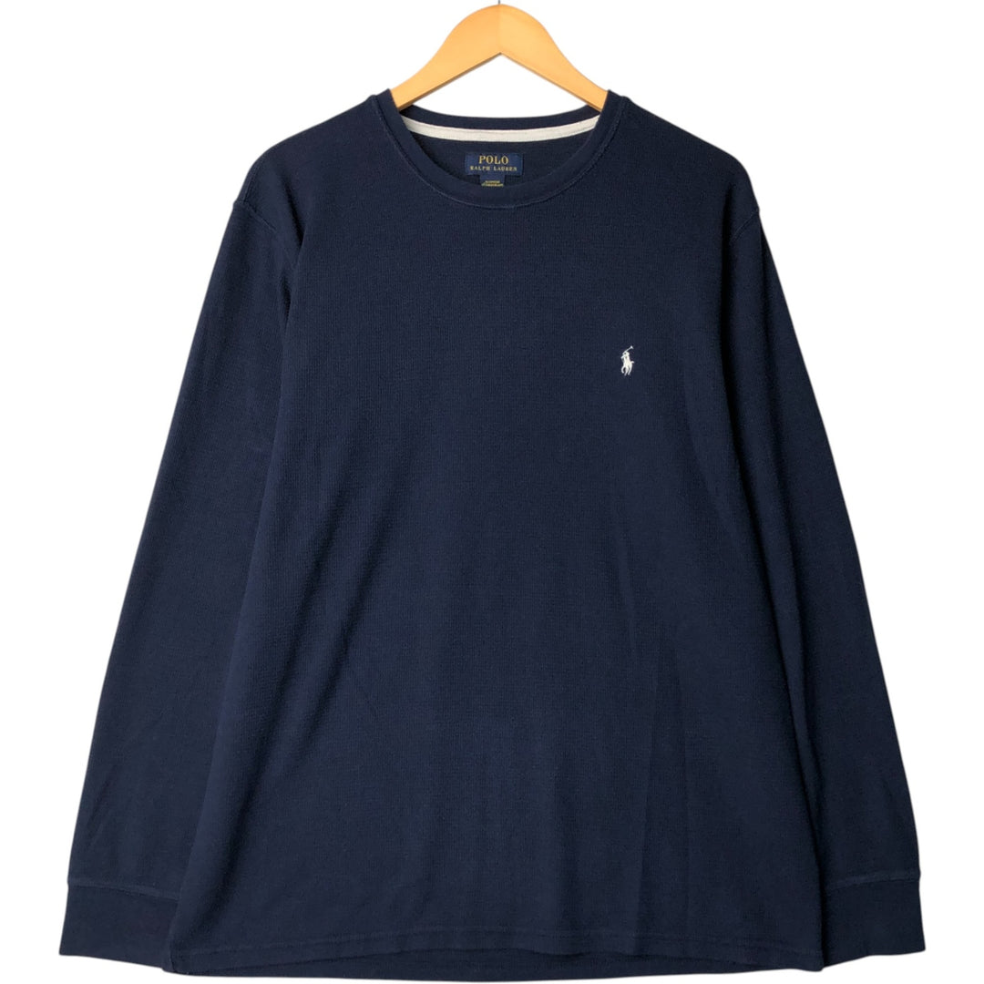 Ralph Lauren POLO RALPH LAUREN SLEEPWEAR Thermal Long T-shirt Honeycomb Men's XL cotton navy blue type Vintage Second Hand