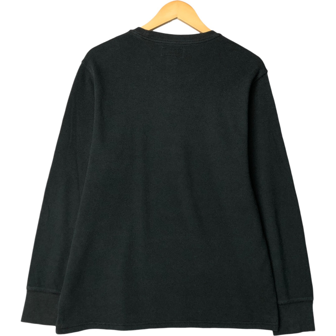 Ralph Lauren POLO RALPH LAUREN SLEEPWEAR Thermal Long T-shirt Waffle Men's XL cotton black type Vintage Second Hand