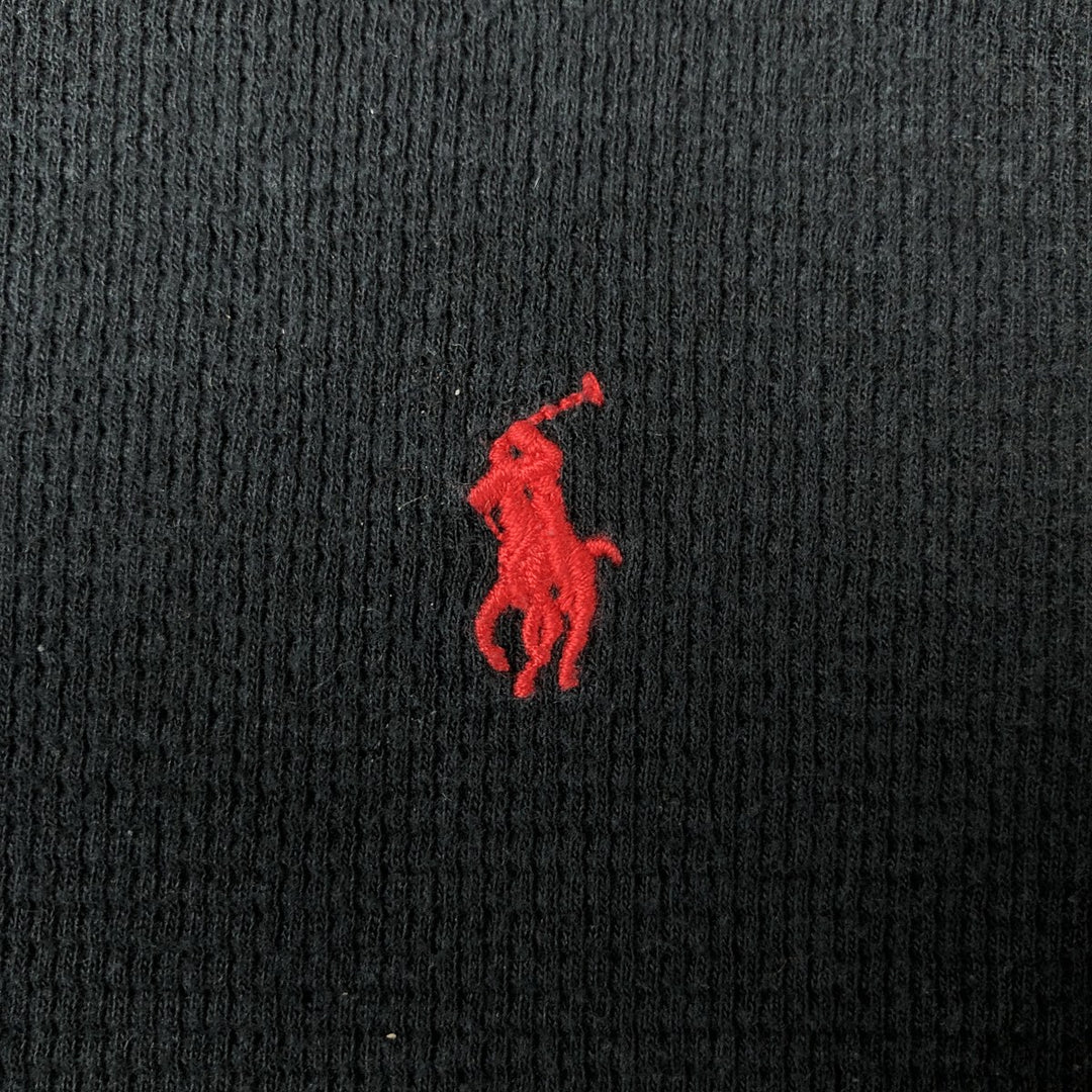 Ralph Lauren POLO RALPH LAUREN SLEEPWEAR Thermal Long T-shirt Waffle Men's XL cotton black type Vintage Second Hand