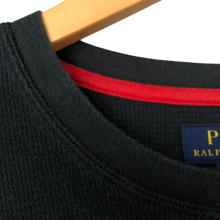 Ralph Lauren POLO RALPH LAUREN SLEEPWEAR Thermal Long T-shirt Waffle Men's XL cotton black type Vintage Second Hand