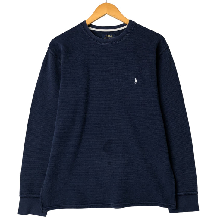 Ralph Lauren POLO RALPH LAUREN Thermal Long T-shirt Waffle Men's XL cotton navy blue type Vintage Second Hand