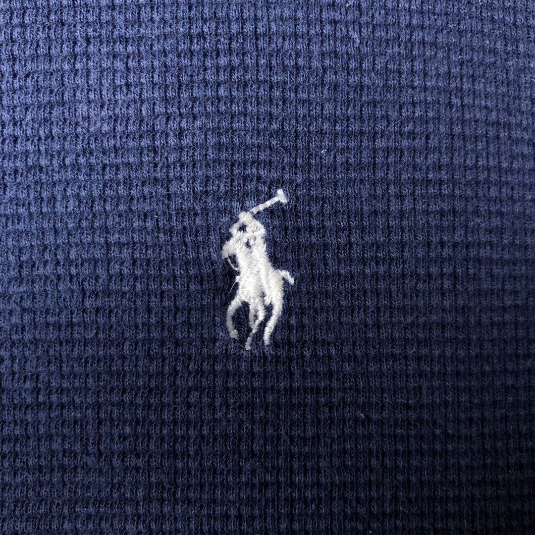 Ralph Lauren POLO RALPH LAUREN Thermal Long T-shirt Waffle Men's XL cotton navy blue type Vintage Second Hand