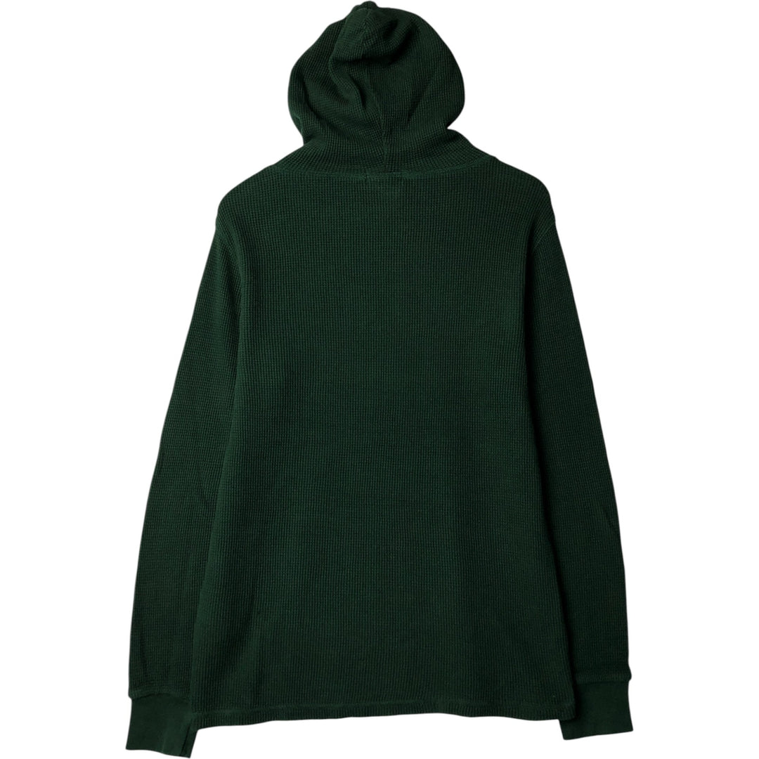 Ralph Lauren POLO RALPH LAUREN Hooded Thermal Long T-Shirt Waffle Men's M cotton Green type dark green Vintage Second Hand