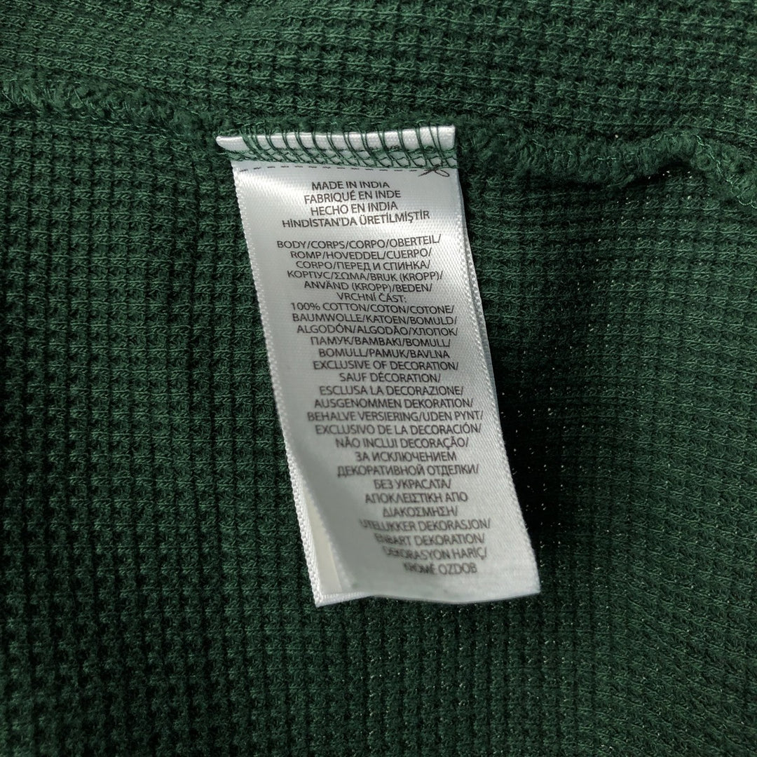 Ralph Lauren POLO RALPH LAUREN Hooded Thermal Long T-Shirt Waffle Men's M cotton Green type dark green Vintage Second Hand