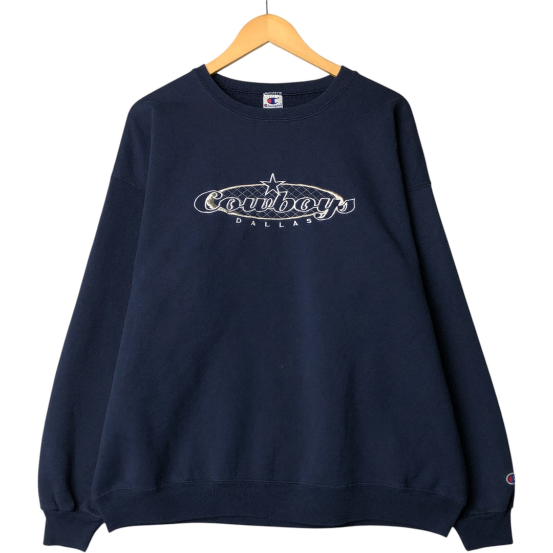 Vintage 90'S Champion NFL Dallas Cowboys sweatshirt, size XL, men's cotton navy blue type Vintage Second Hand