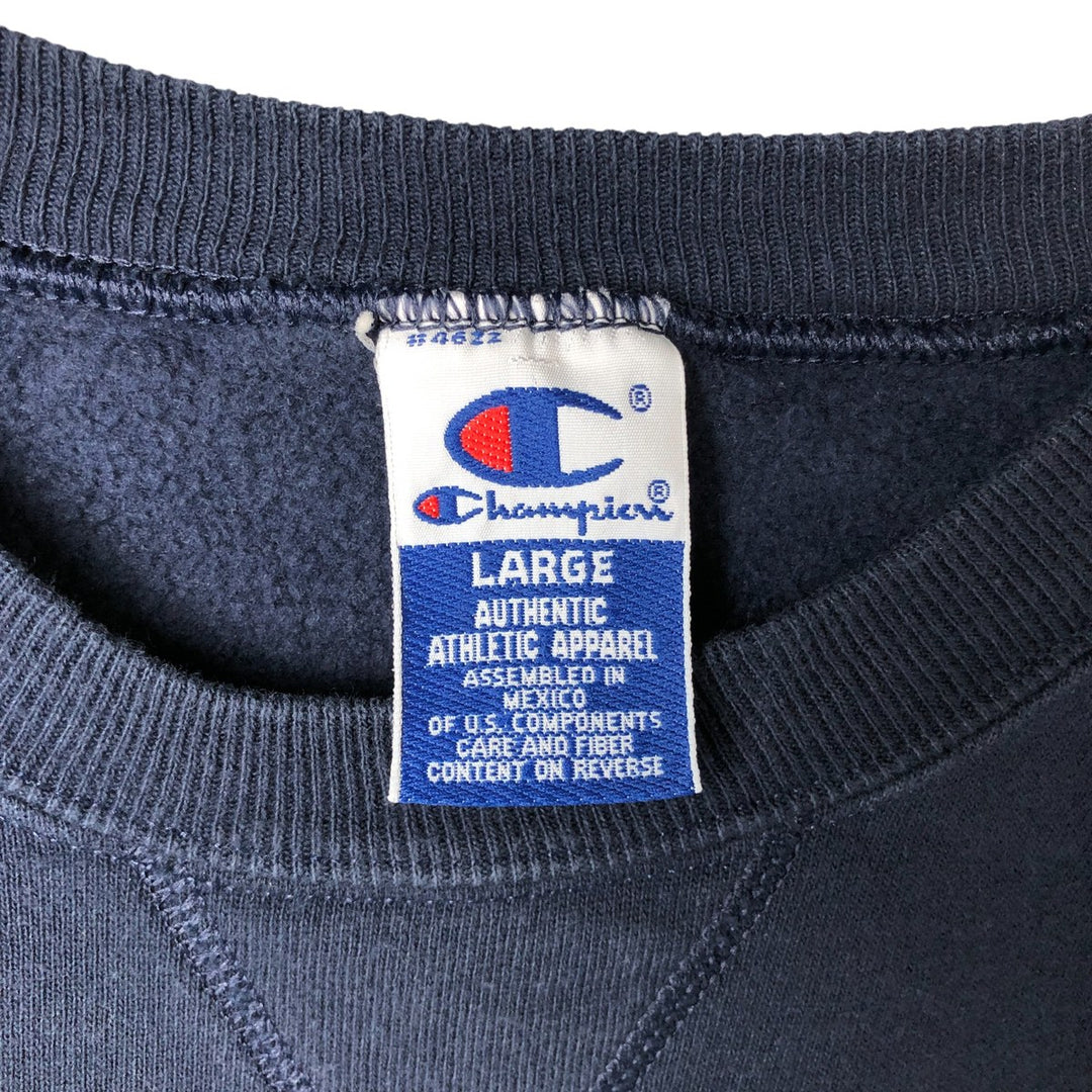 Vintage 90'S Champion Authentic Athletic Apparel college sweatshirt, size L, men's cotton navy blue type Vintage Second Hand