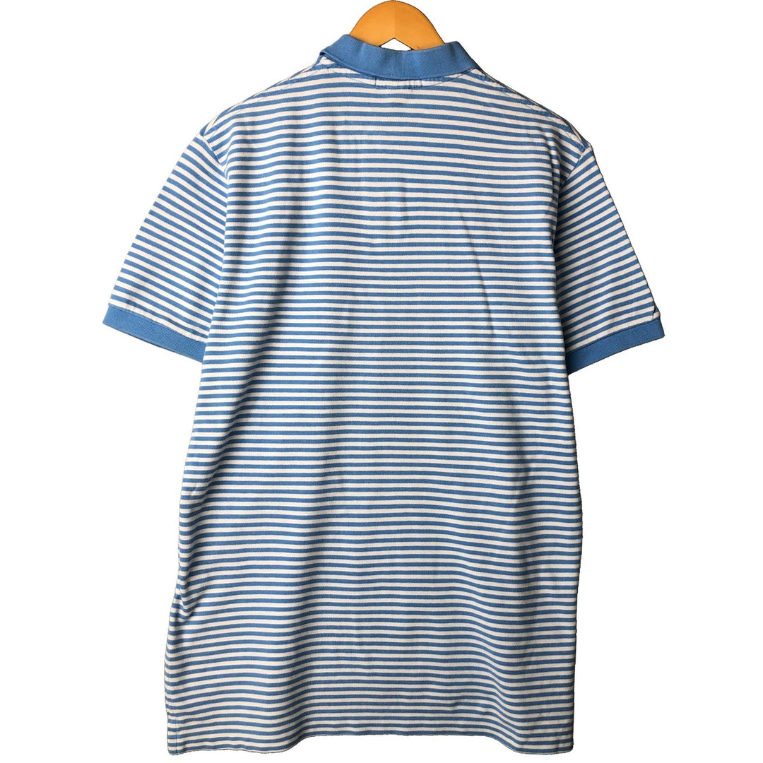 Ralph Lauren POLO by Ralph Lauren short-sleeved striped polo shirt cotton Blue type light blue Vintage Second Hand