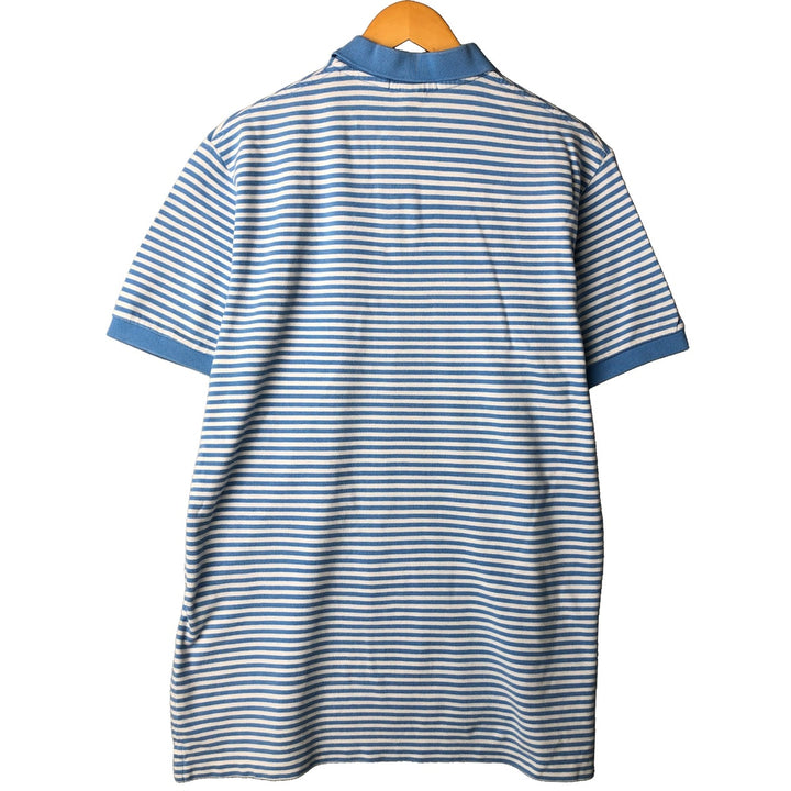 Ralph Lauren POLO by Ralph Lauren short-sleeved striped polo shirt cotton Blue type light blue Vintage Second Hand