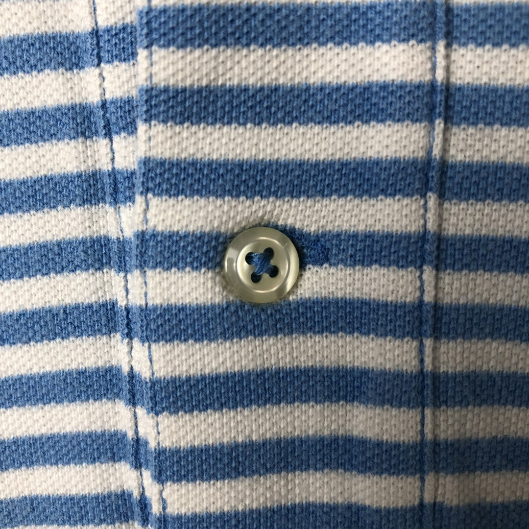 Ralph Lauren POLO by Ralph Lauren short-sleeved striped polo shirt cotton Blue type light blue Vintage Second Hand