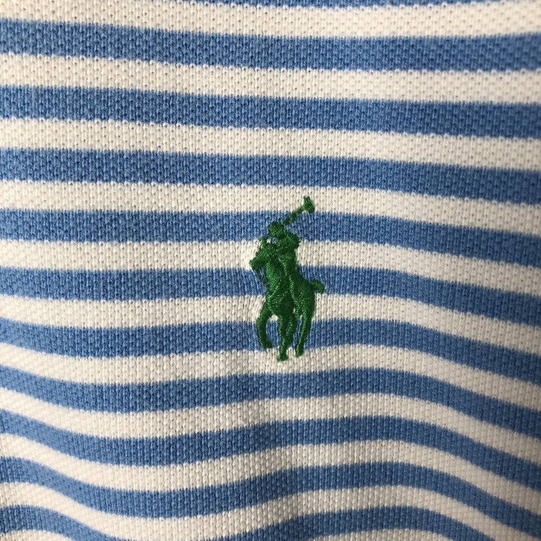 Ralph Lauren POLO by Ralph Lauren short-sleeved striped polo shirt cotton Blue type light blue Vintage Second Hand