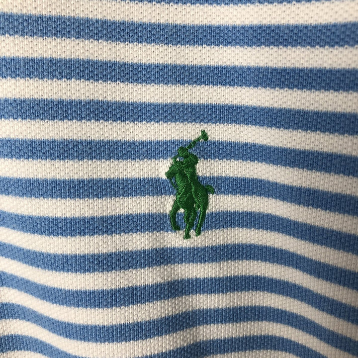 Ralph Lauren POLO by Ralph Lauren short-sleeved striped polo shirt cotton Blue type light blue Vintage Second Hand
