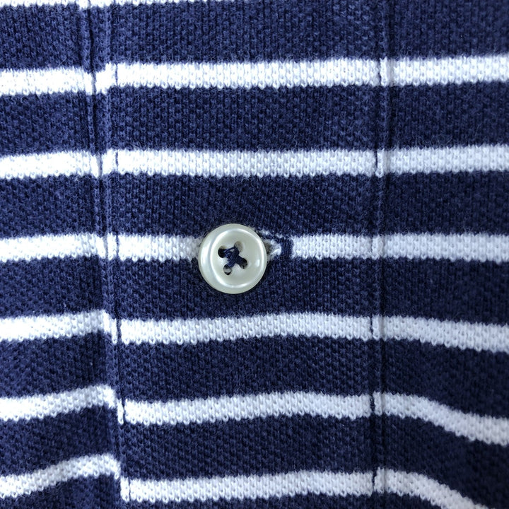 Ralph Lauren POLO by Ralph Lauren short sleeve striped polo shirt, men's size M cotton navy blue type Vintage Second Hand