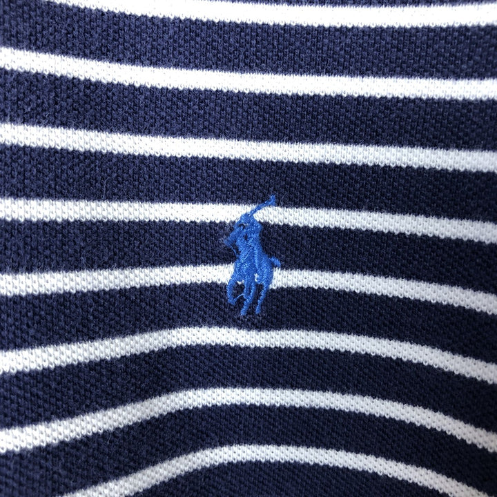 Ralph Lauren POLO by Ralph Lauren short sleeve striped polo shirt, men's size M cotton navy blue type Vintage Second Hand