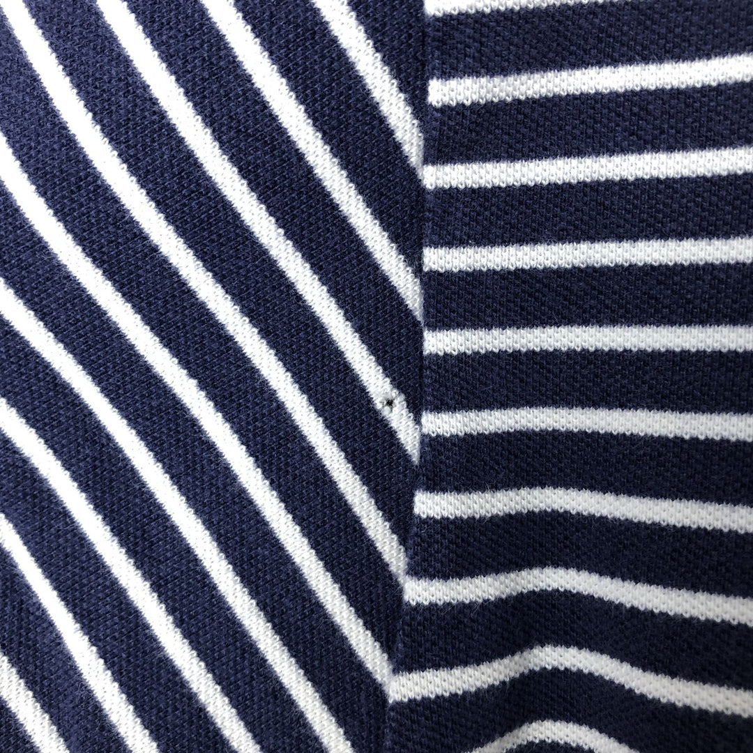 Ralph Lauren POLO by Ralph Lauren short sleeve striped polo shirt, men's size M cotton navy blue type Vintage Second Hand
