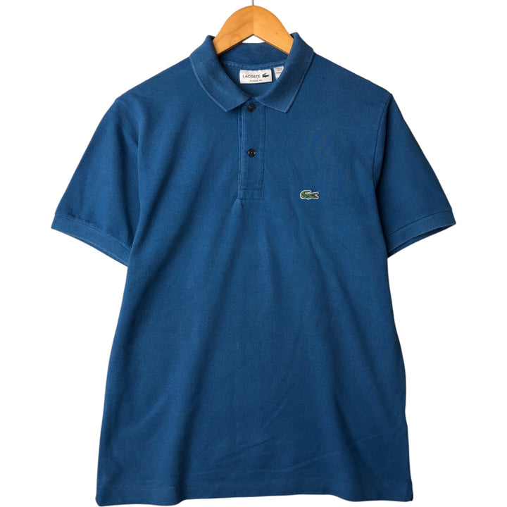 Lacoste Classic Fit short sleeve polo shirt size 5, men's size L cotton blue type Vintage Second Hand
