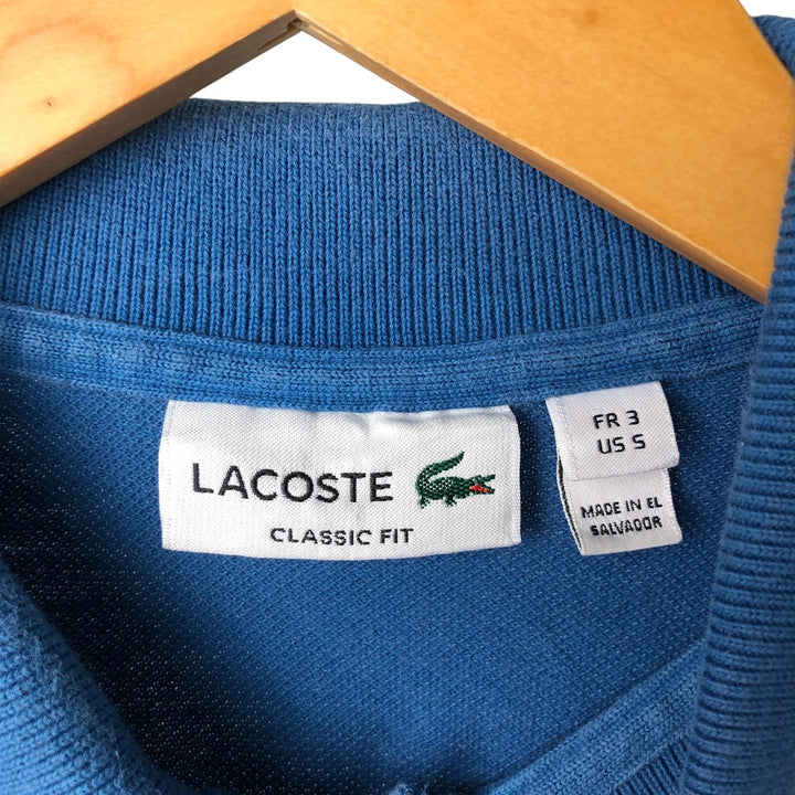 Lacoste Classic Fit short sleeve polo shirt size 5, men's size L cotton blue type Vintage Second Hand
