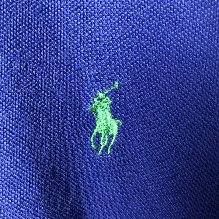Ralph Lauren POLO by Ralph Lauren short sleeve polo shirt, men's XL size cotton blue type Vintage Second Hand