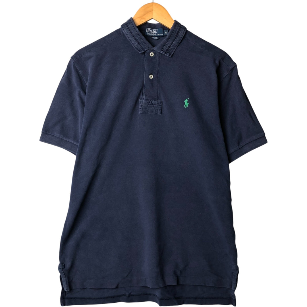 Ralph Lauren POLO by Ralph Lauren short sleeve polo shirt, men's size M cotton navy blue type Vintage Second Hand