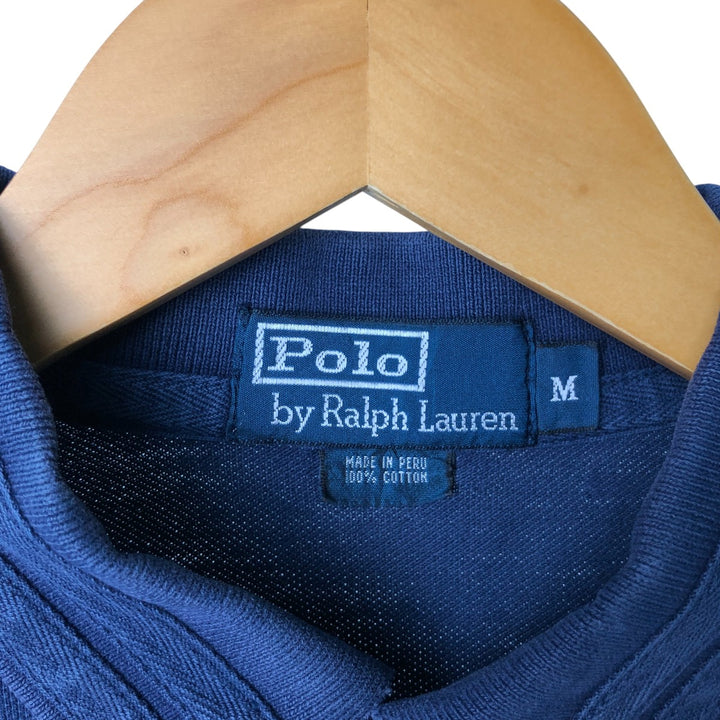 Ralph Lauren POLO by Ralph Lauren short sleeve polo shirt, men's size M cotton navy blue type Vintage Second Hand
