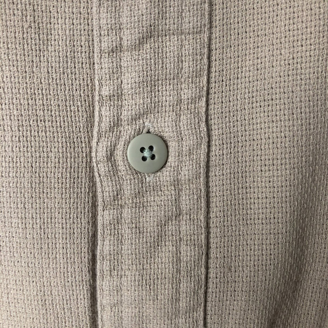 80'S LLBean COOL WEAVE short sleeve cotton shirt made in USA men's XXL size box shirt cotton Beige type Vintage Second Hand