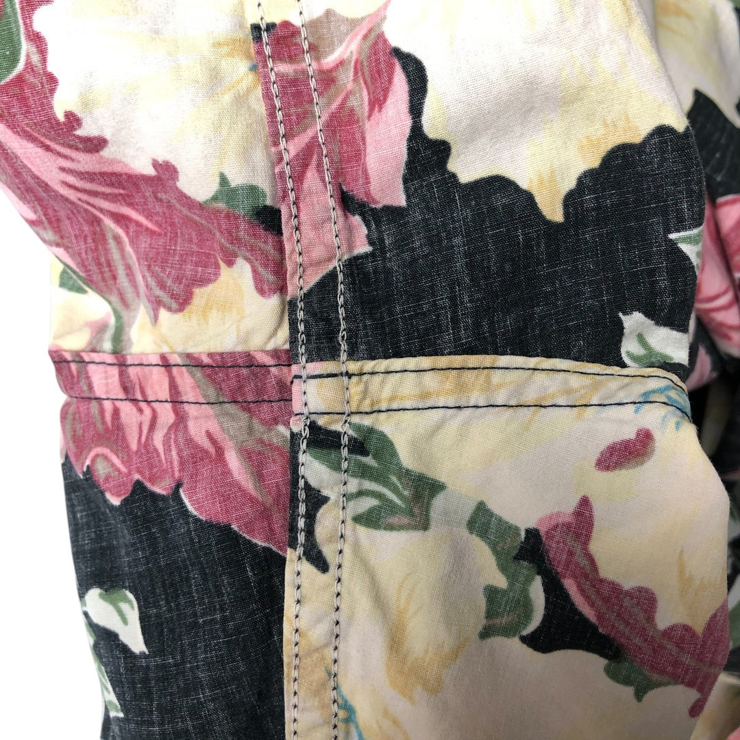 80s-90'S Reyn Spooner Diamond Head Tag Hibiscus Pattern Hawaiian Aloha Shirt Made in Hawaii Box Shirt cotton black type Vintage Second Hand