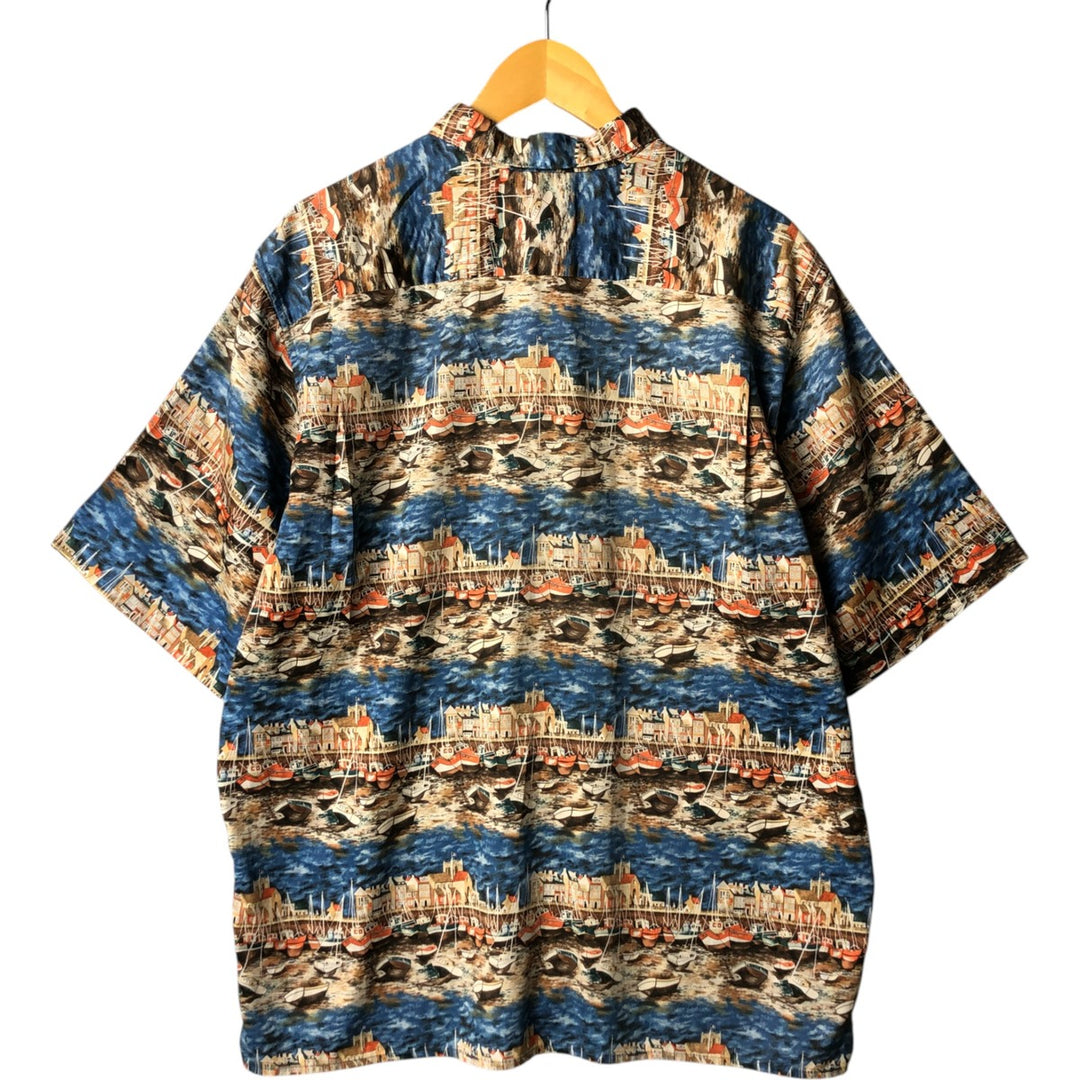 90'S Reyn Spooner GUY BUFFET all-over print Hawaiian aloha shirt made in Hawaii men's XL box shirt vintage cotton blue type Vintage Second Hand