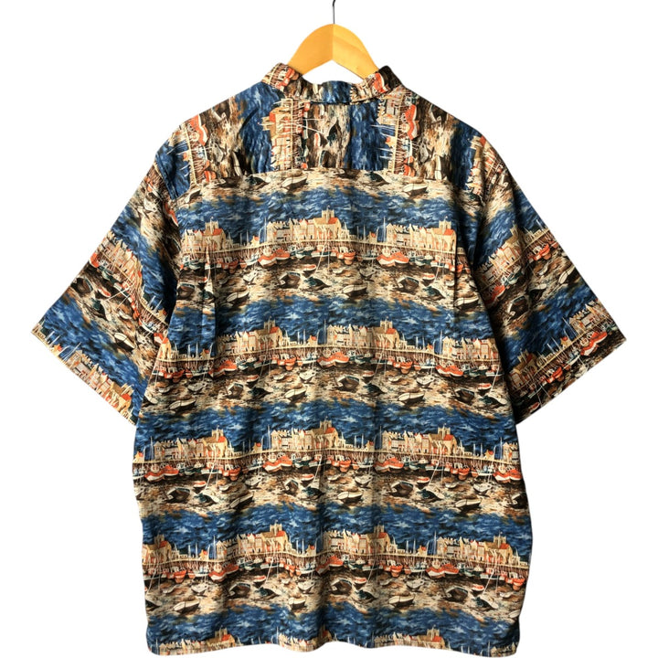 90'S Reyn Spooner GUY BUFFET all-over print Hawaiian aloha shirt made in Hawaii men's XL box shirt vintage cotton blue type Vintage Second Hand