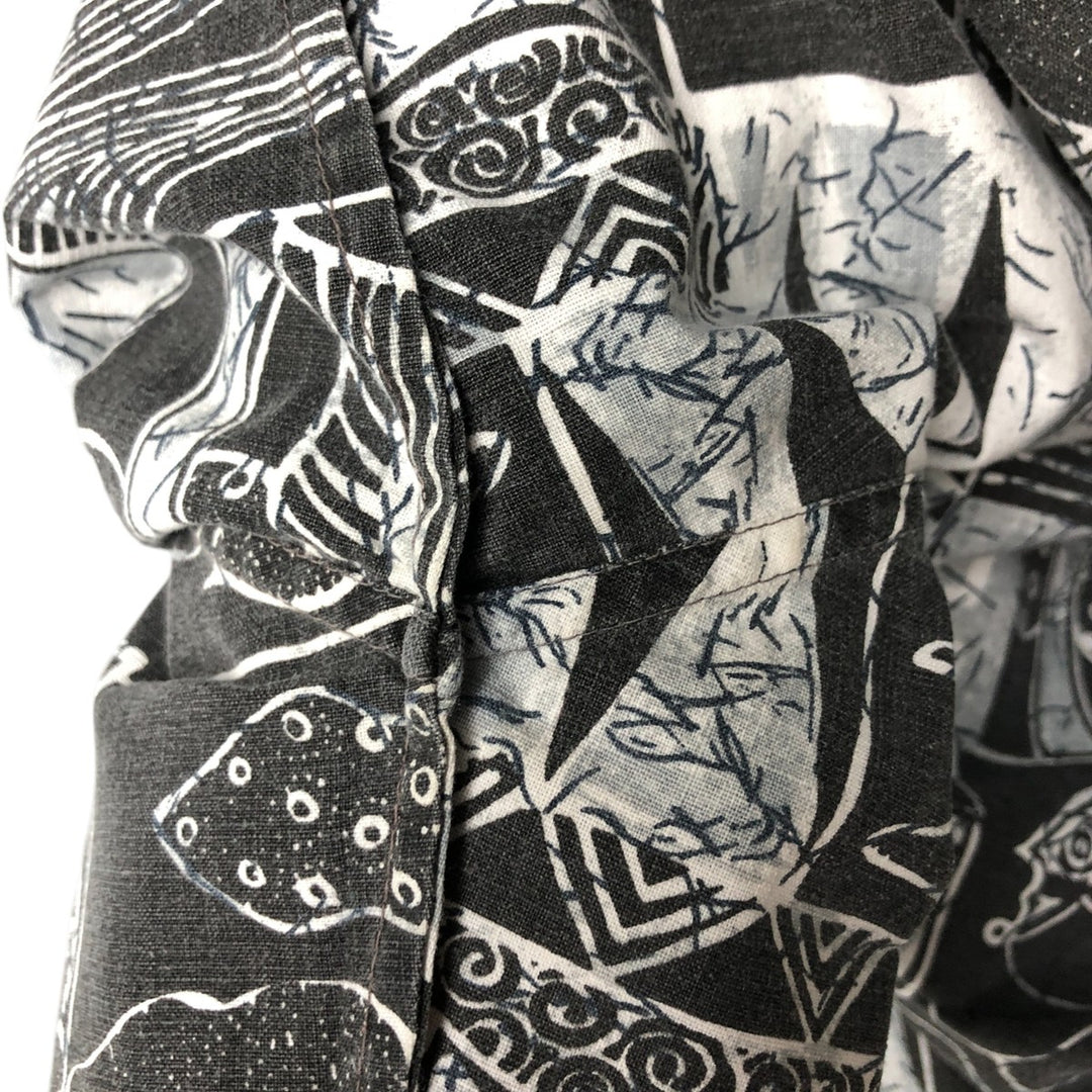90'S Reyn Spooner Swimsuit Tag Bikini Tag All-over Print Pullover Button-down Aloha Shirt Made in Hawaii Box Shirt cotton black type Vintage Second Hand