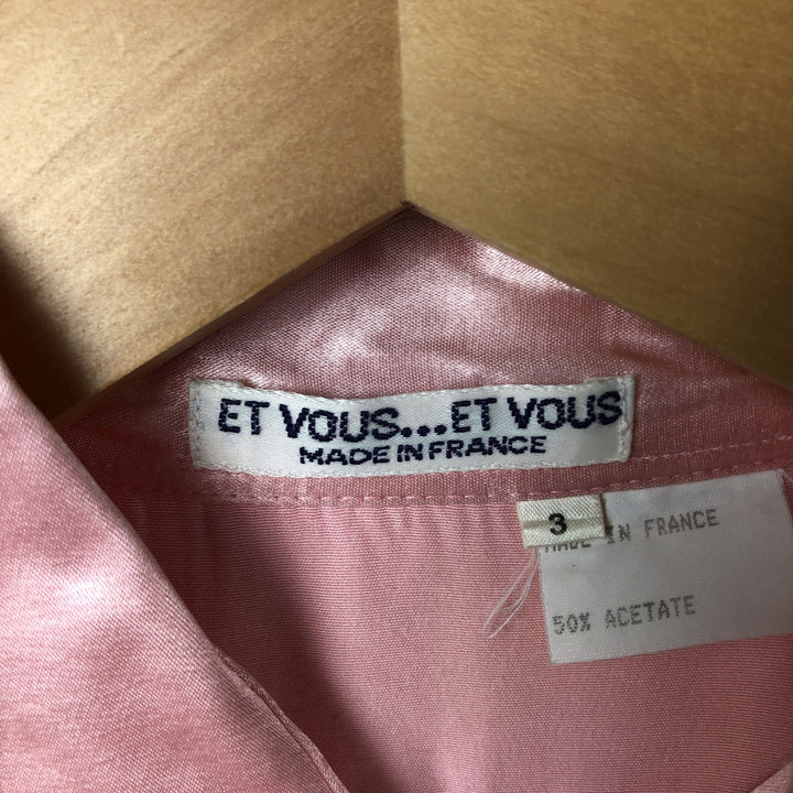 ET VOUS...ET VOUS Long Sleeve Western Shirt, Made in France, Women's Size XL acetate pink type Vintage Second Hand