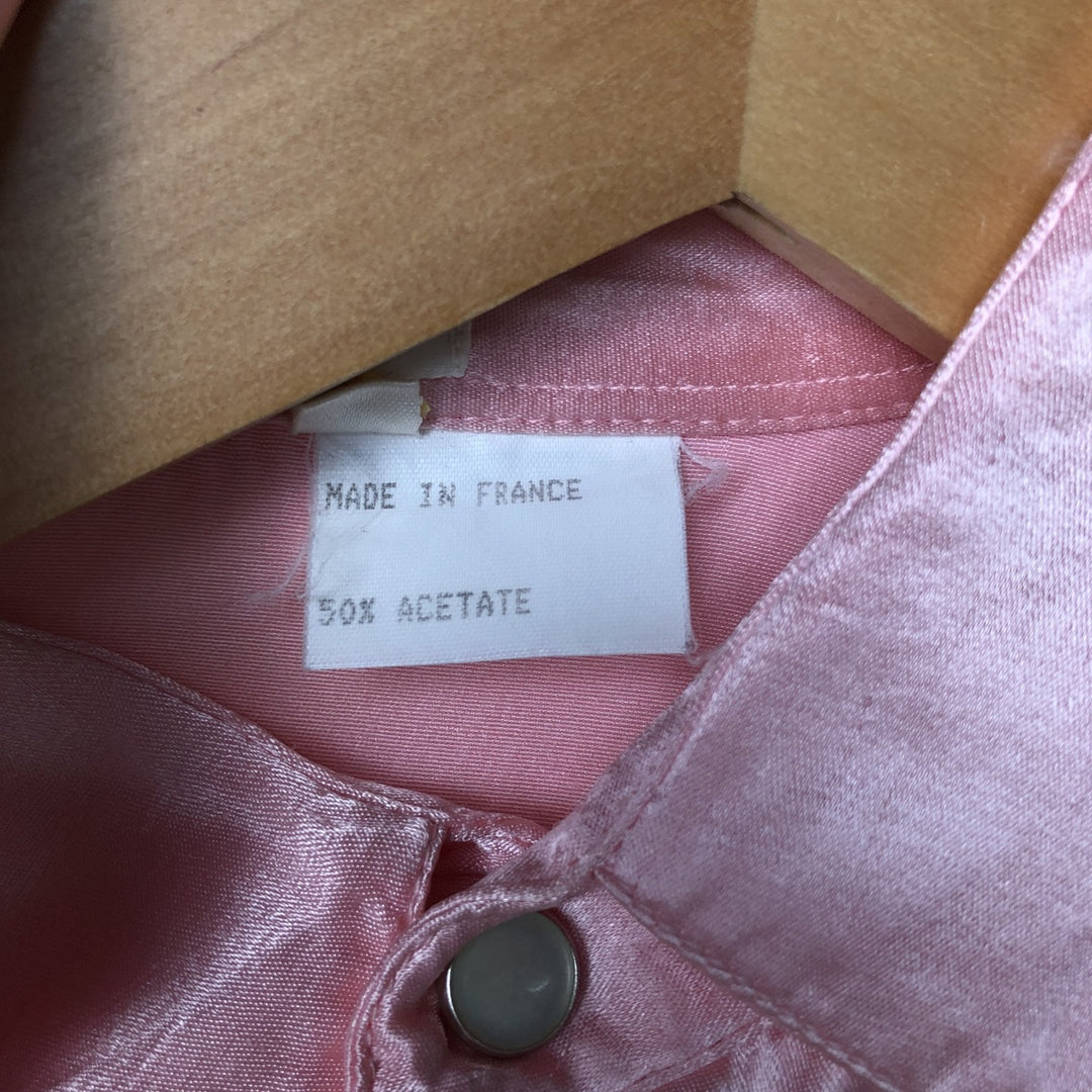 ET VOUS...ET VOUS Long Sleeve Western Shirt, Made in France, Women's Size XL acetate pink type Vintage Second Hand