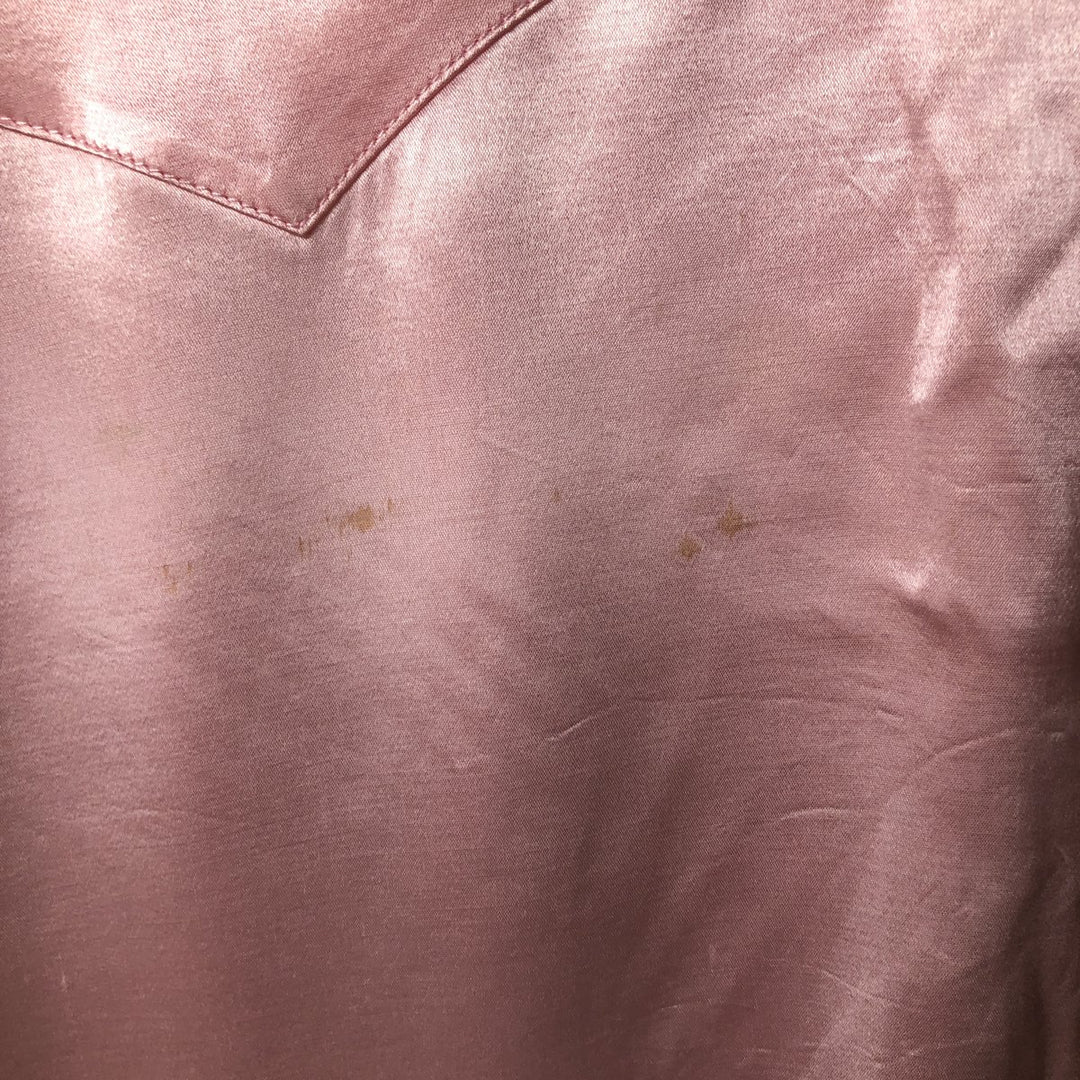 ET VOUS...ET VOUS Long Sleeve Western Shirt, Made in France, Women's Size XL acetate pink type Vintage Second Hand