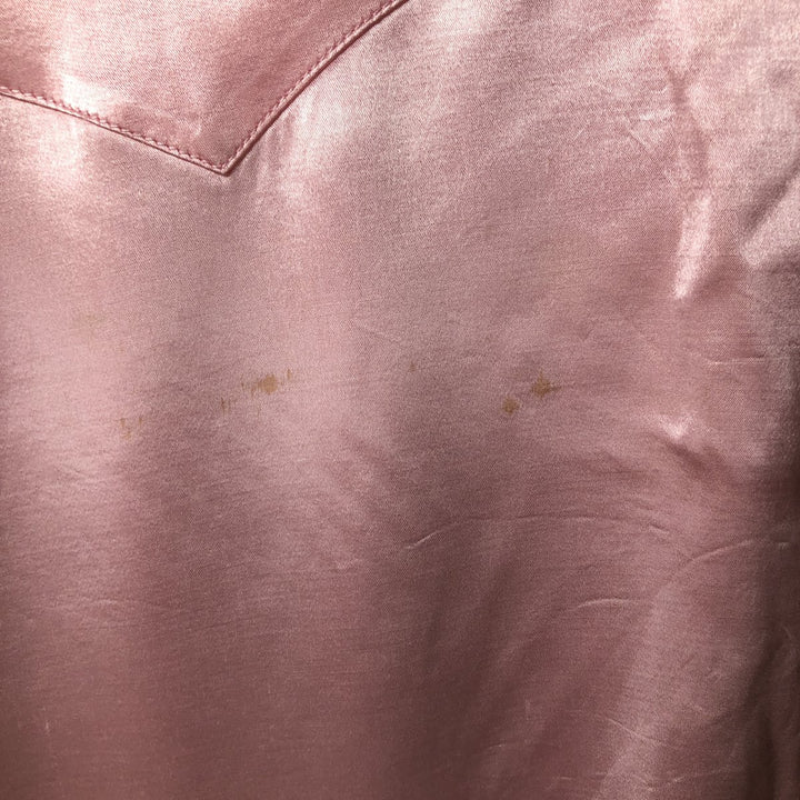 ET VOUS...ET VOUS Long Sleeve Western Shirt, Made in France, Women's Size XL acetate pink type Vintage Second Hand