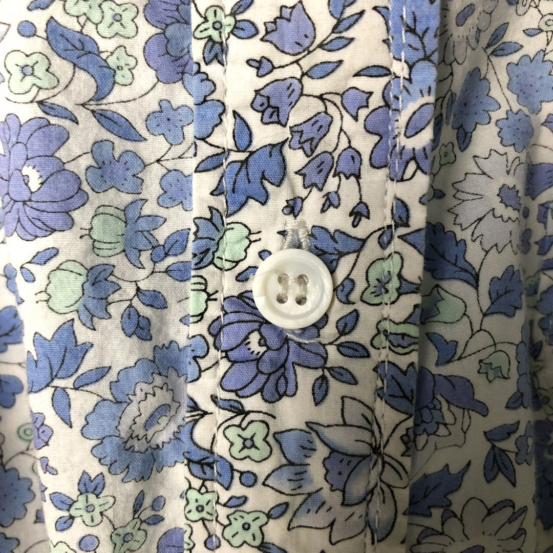 LORD and TAYLOR LIBERTY ART FABRICS All-Over Botanical Pattern Long Sleeve Cotton Shirt, Women's Size L cotton white type Vintage Second Hand