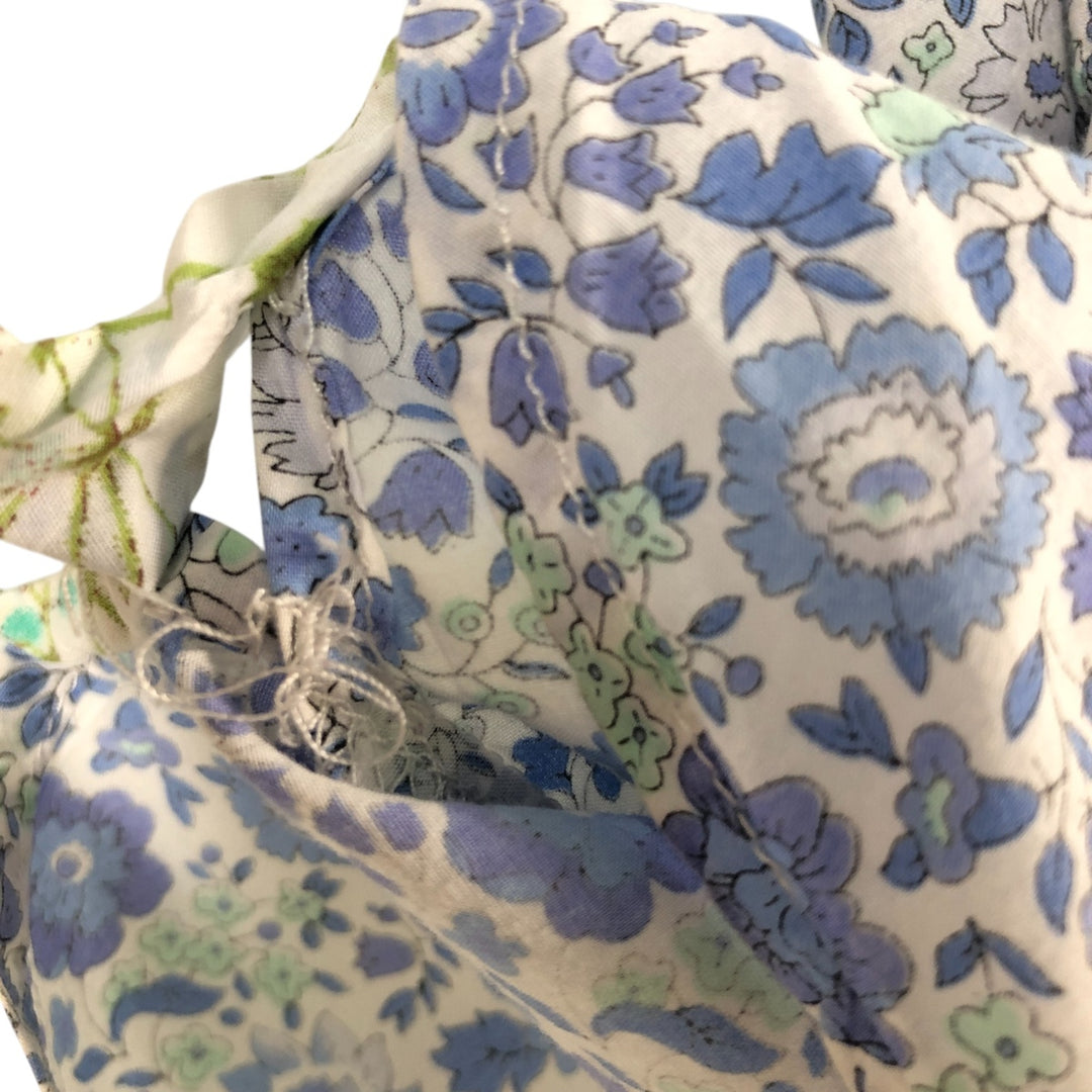 LORD and TAYLOR LIBERTY ART FABRICS All-Over Botanical Pattern Long Sleeve Cotton Shirt, Women's Size L cotton white type Vintage Second Hand